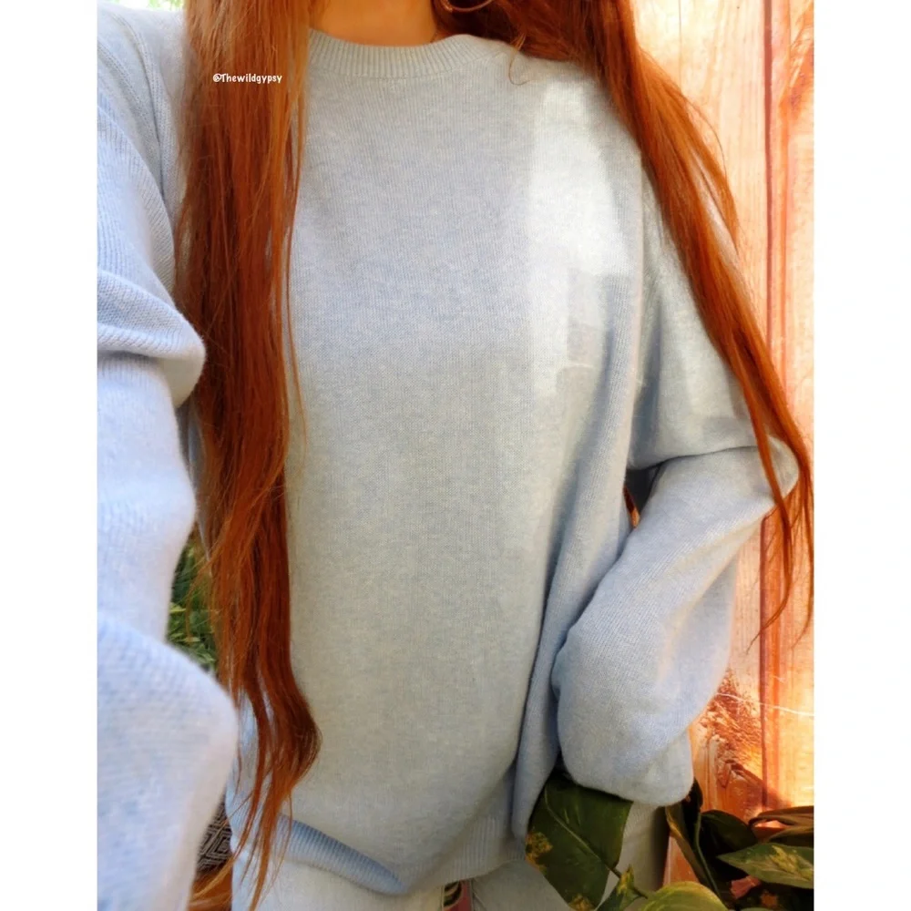 Cozy spring blue oversized boyfriend sweater π¨οΈ - Picture 1 of 6